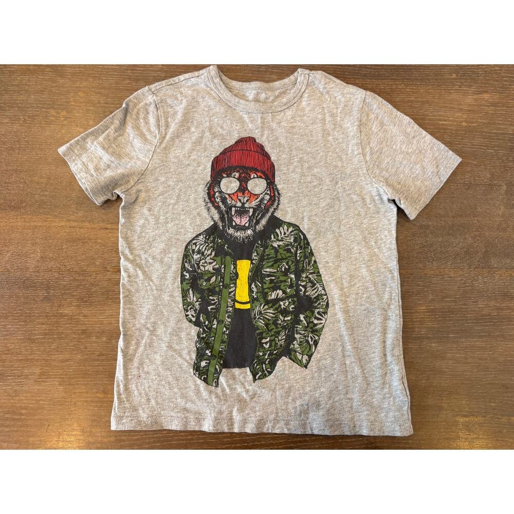 GAP Kids Winter Tiger Tee Shirt T-Shirt Top Boys Kids M 8